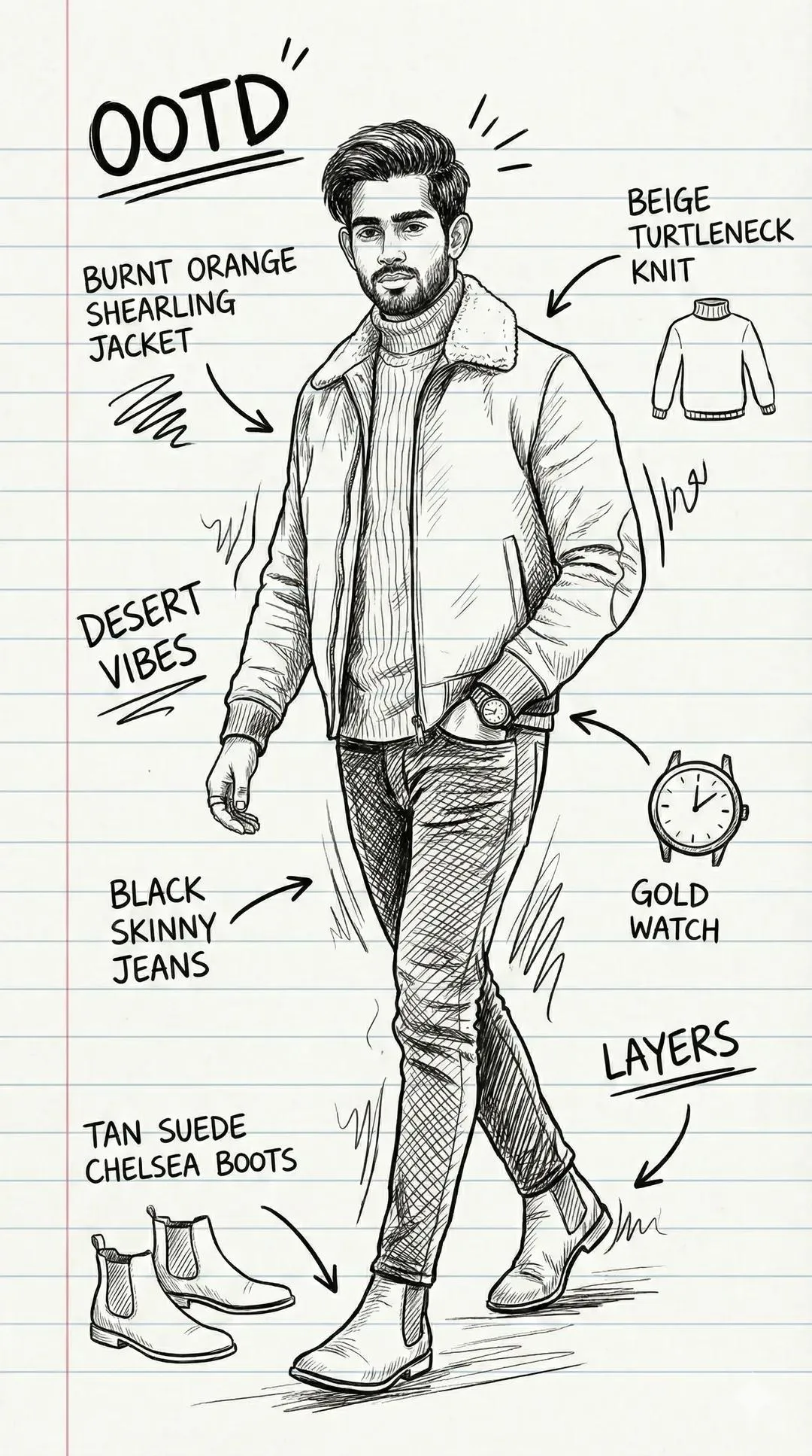 คอลลาจ OOTD สไตล์ภาพวาดมือเก๋ๆ 1