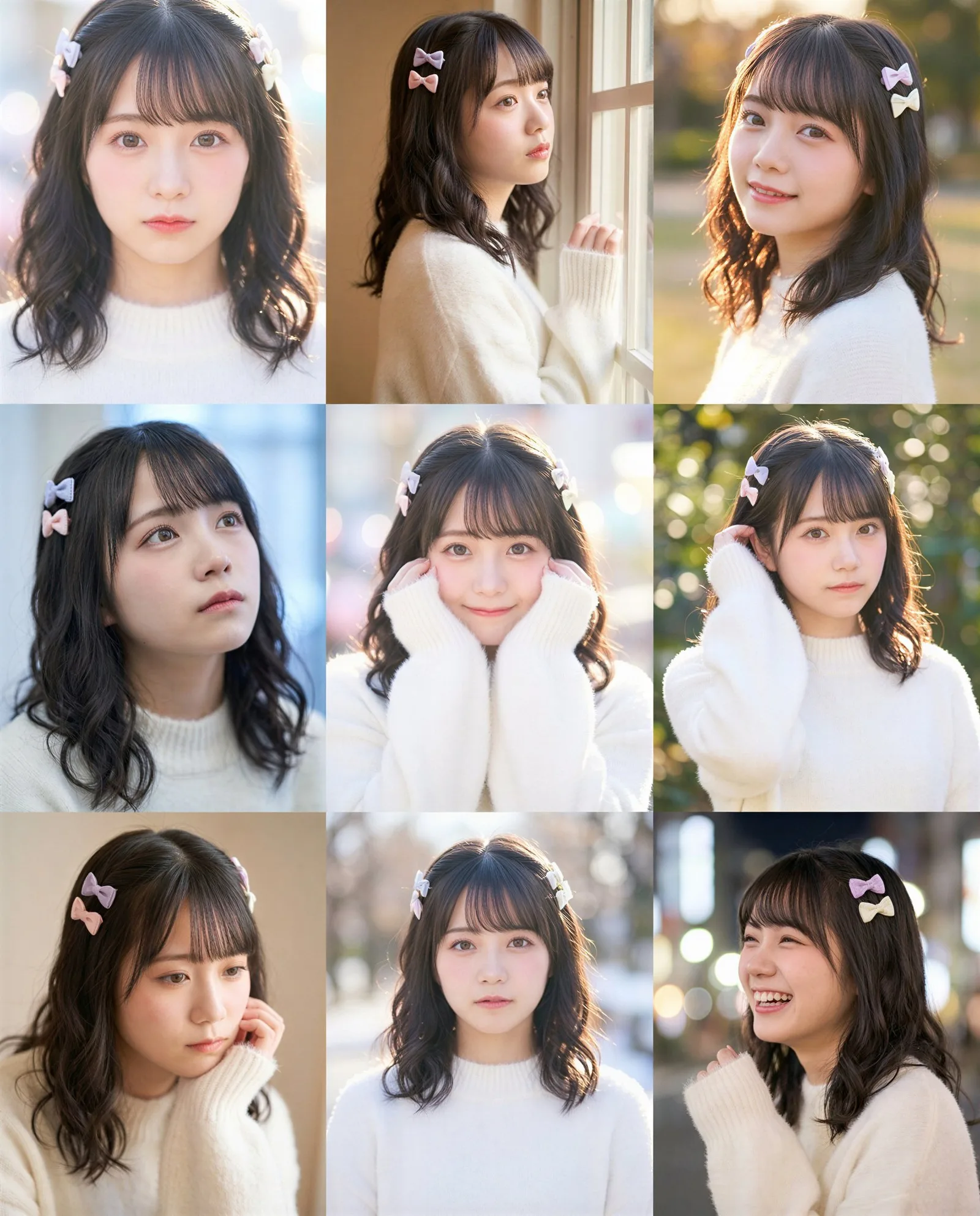 ภาพถ่ายระยะใกล้ 9 แผง: ผู้หญิง 1