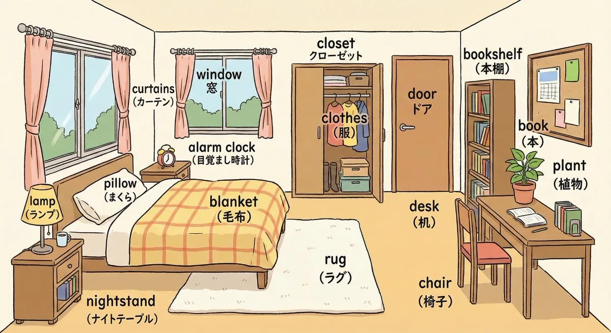 ห้องนอนติดป้ายอังกฤษ/ญี่ปุ่น 1