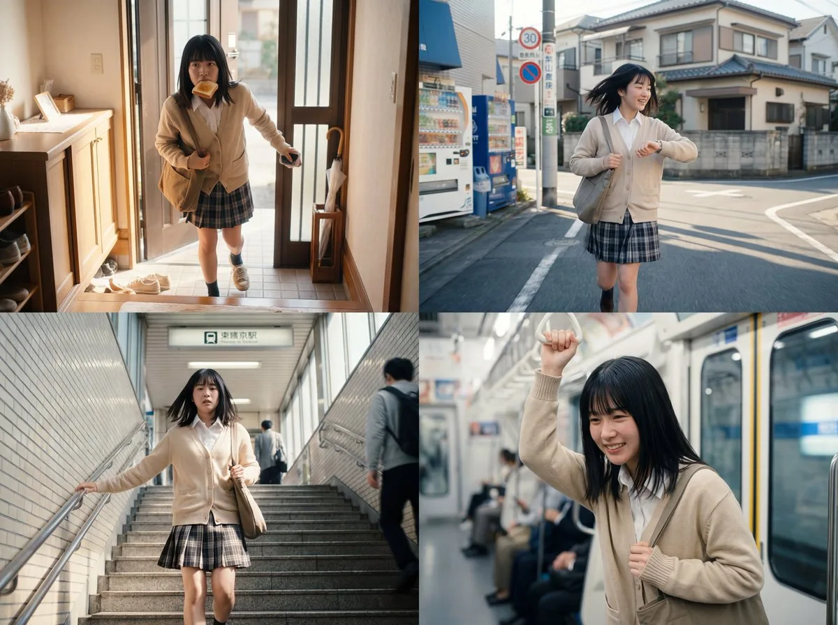สาวญี่ปุ่นเร่งรีบไปรถไฟใต้ดิน (4 ช่องจบ) 1