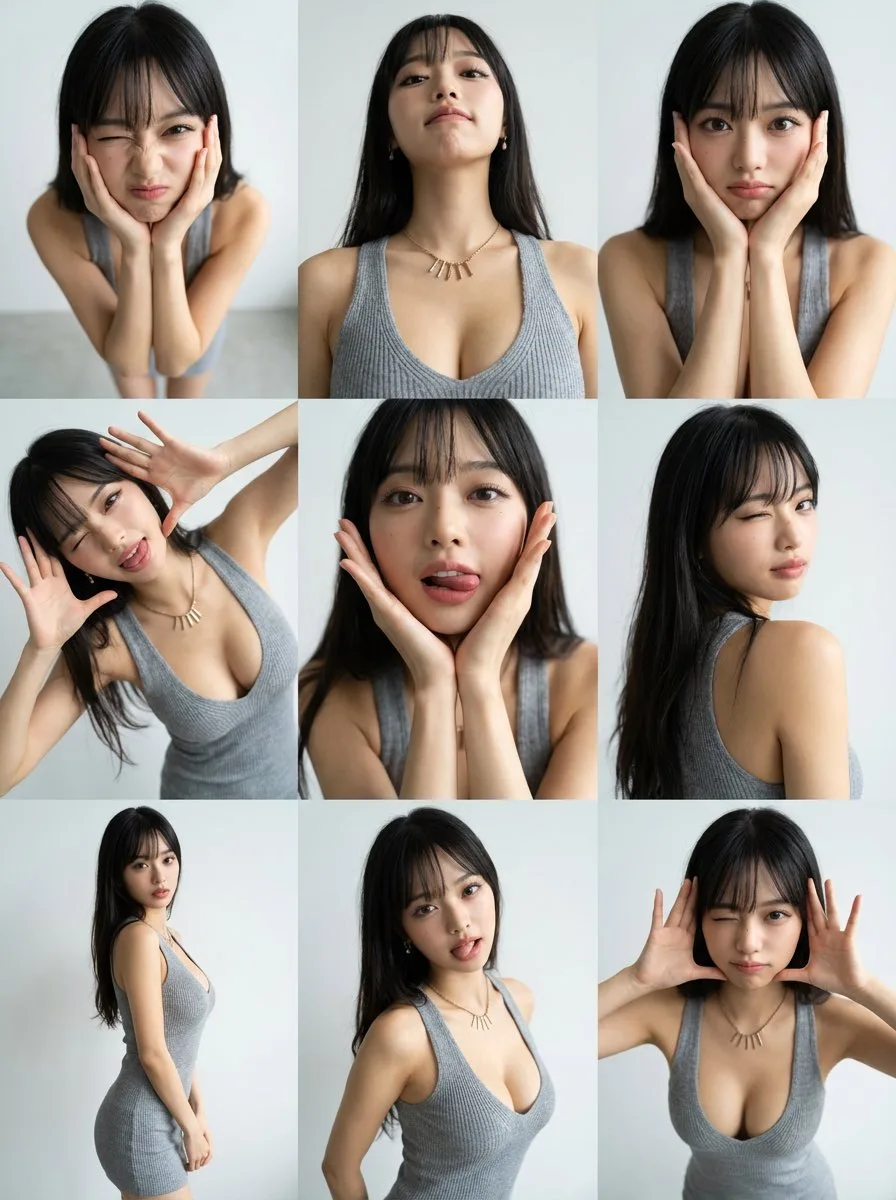 ภาพติดบัตร 3x3: มุมมองหลากหลาย อารมณ์น่ารักแปลกๆ 1