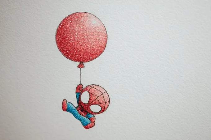 ภาพวาดสีเทียนตัวละคร สไตล์หนังสือเด็กน่ารัก 1