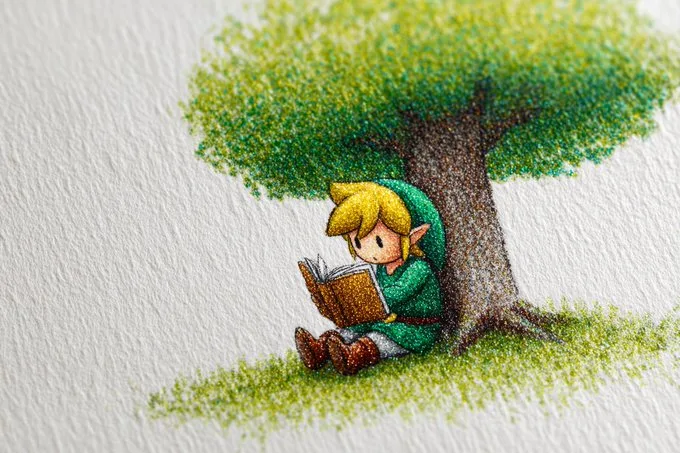 ภาพวาดสีเทียนตัวละคร สไตล์หนังสือเด็กน่ารัก 2