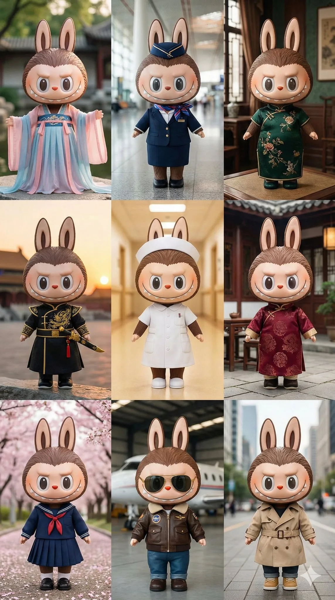 Labubu: คอลลาจ 9 ช่อง 9 สไตล์สุดชิค 1