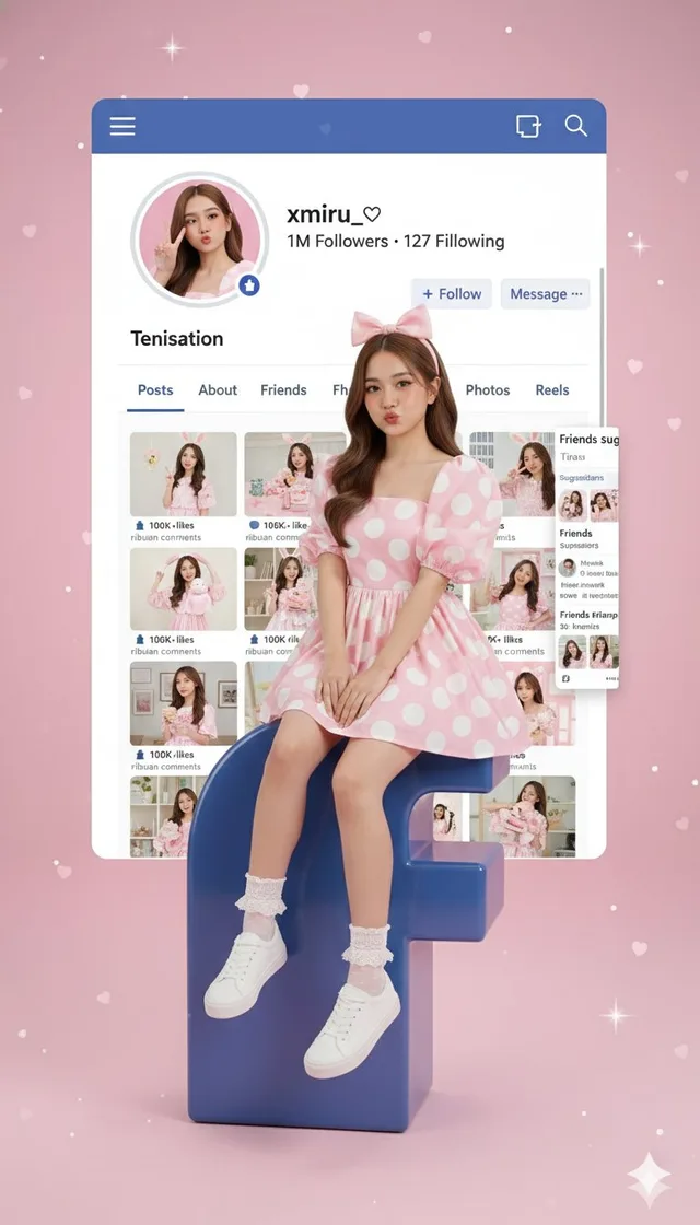อินเทอร์เฟซโปรไฟล์ Facebook สไตล์น่ารัก