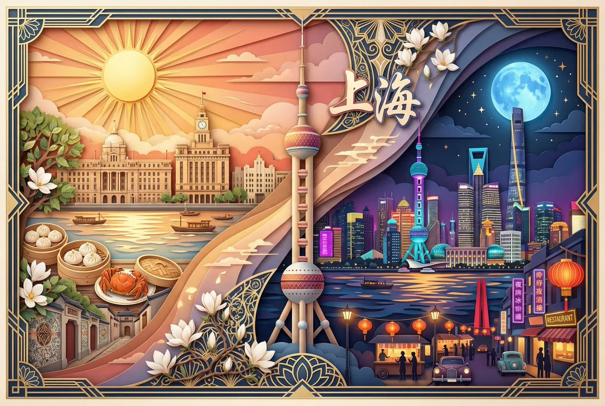 ศิลปะคัทเอาต์กระดาษ: กลางวัน-กลางคืนเมืองแห่งสีสัน 1