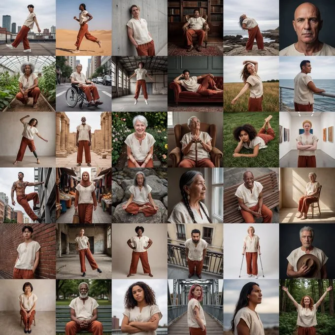 36 บุคคลในชุดเดียวกัน: ถ่ายภาพแฟชั่นแบบ inclusivity 1
