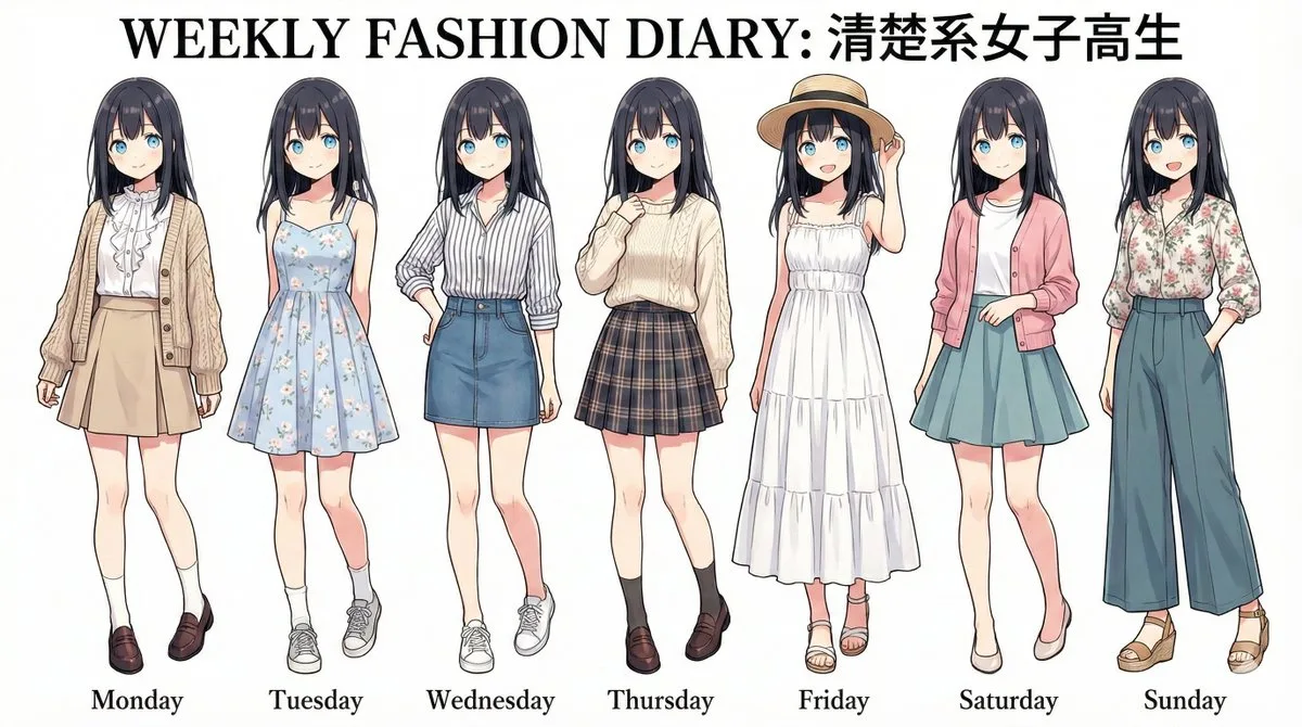 สร้างชุดประจำสัปดาห์สำหรับสาวมัธยมปลาย 1