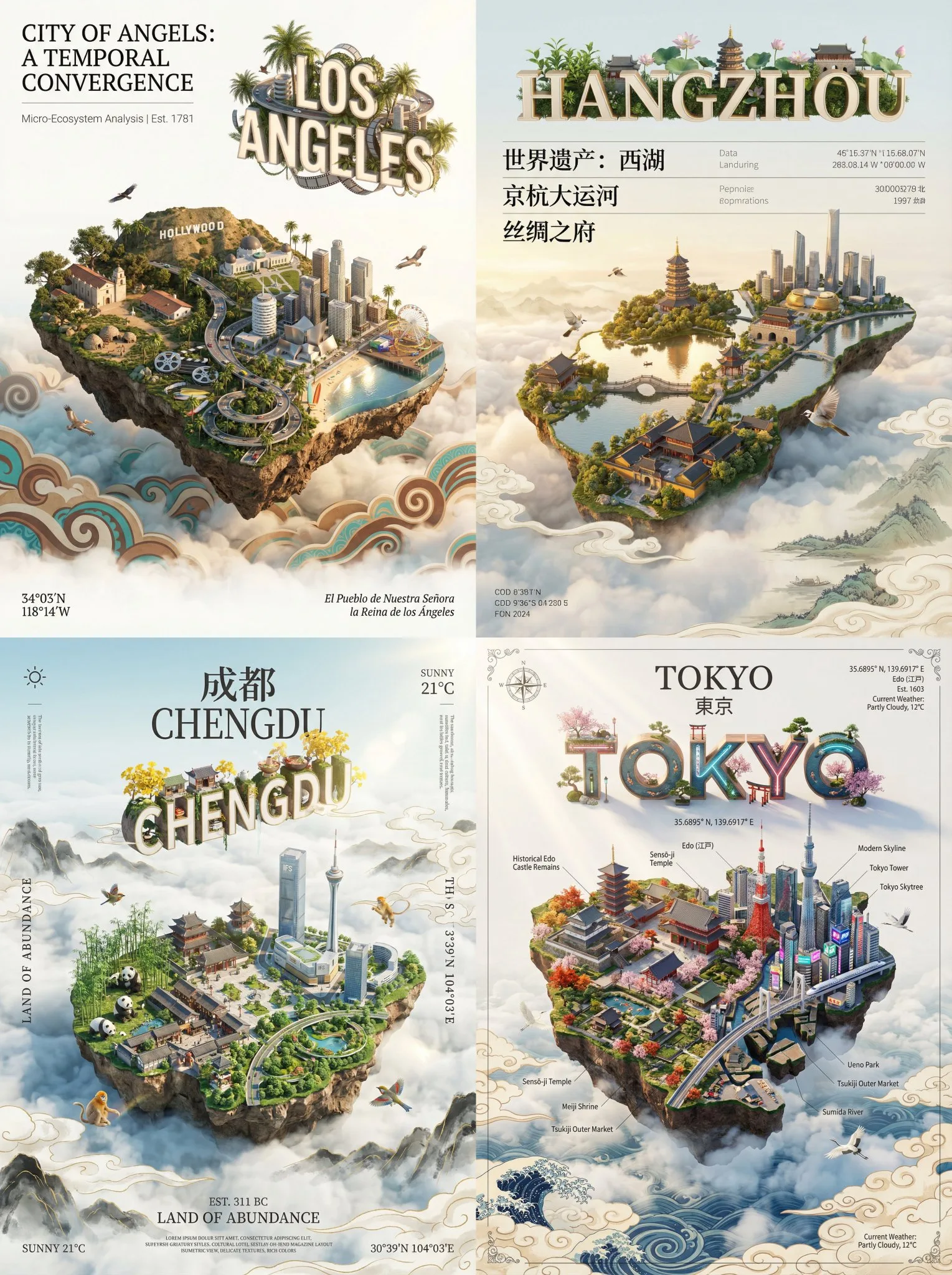 โปสเตอร์ศิลปะดิจิทัลเมืองลอยน้ำ 1