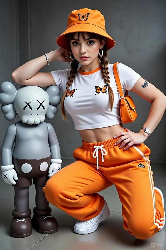 สาวแฟชั่นข้างงานศิลปะสไตล์ KAWS