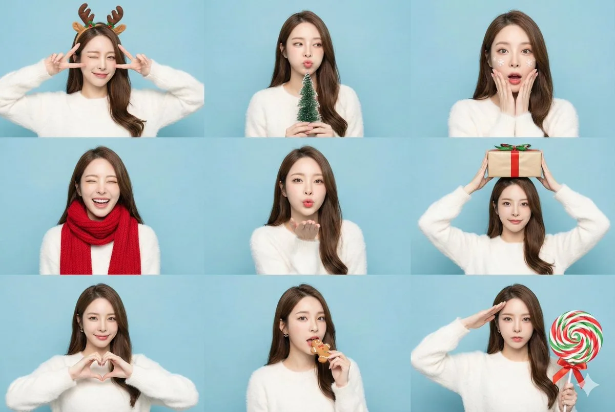 สติ๊กเกอร์คริสต์มาส 9 ช่อง: น่ารัก สดใส 1