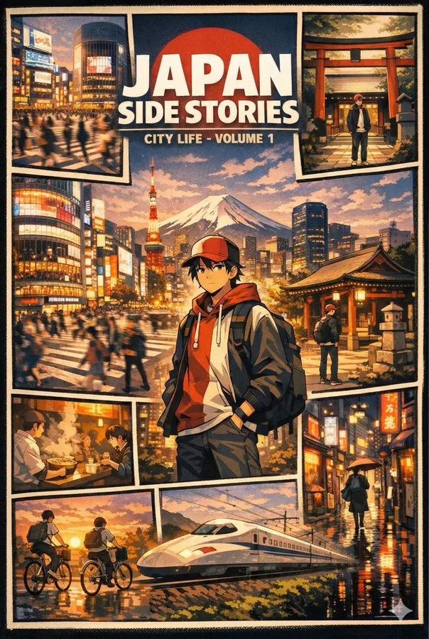 โปสเตอร์ดิจิทัลสไตล์อนิเมะ: เรื่องราวเมือง 1