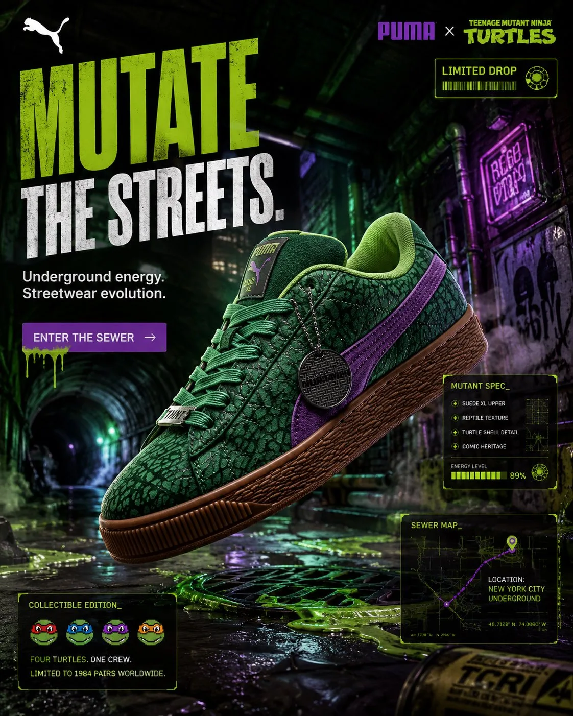 PUMA x TMNT: รองเท้าสนีกเกอร์สุดหรูสไตล์สตรีท 1