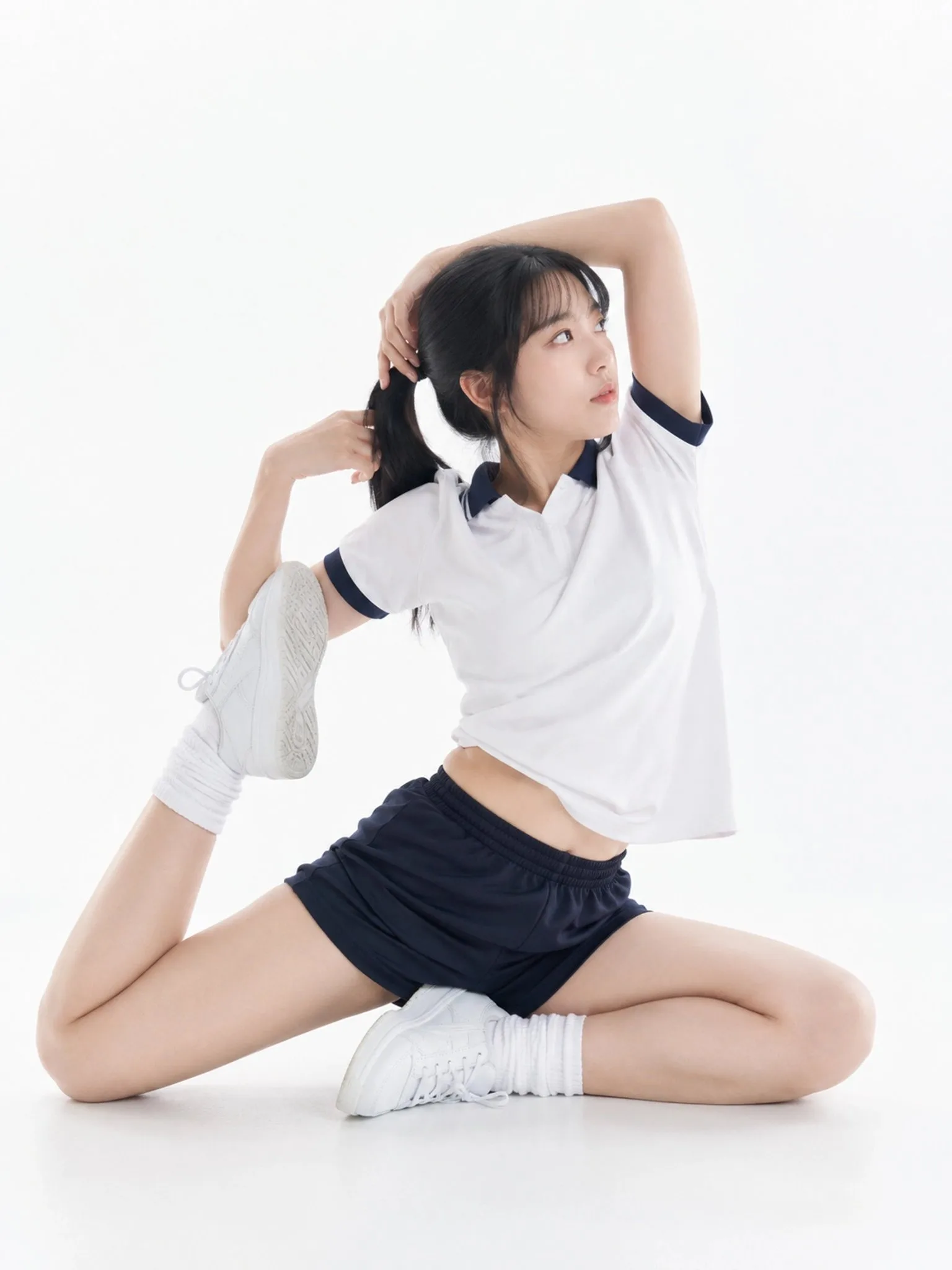 สาวนักกีฬาในสตูดิโอขาวสะอาด 2