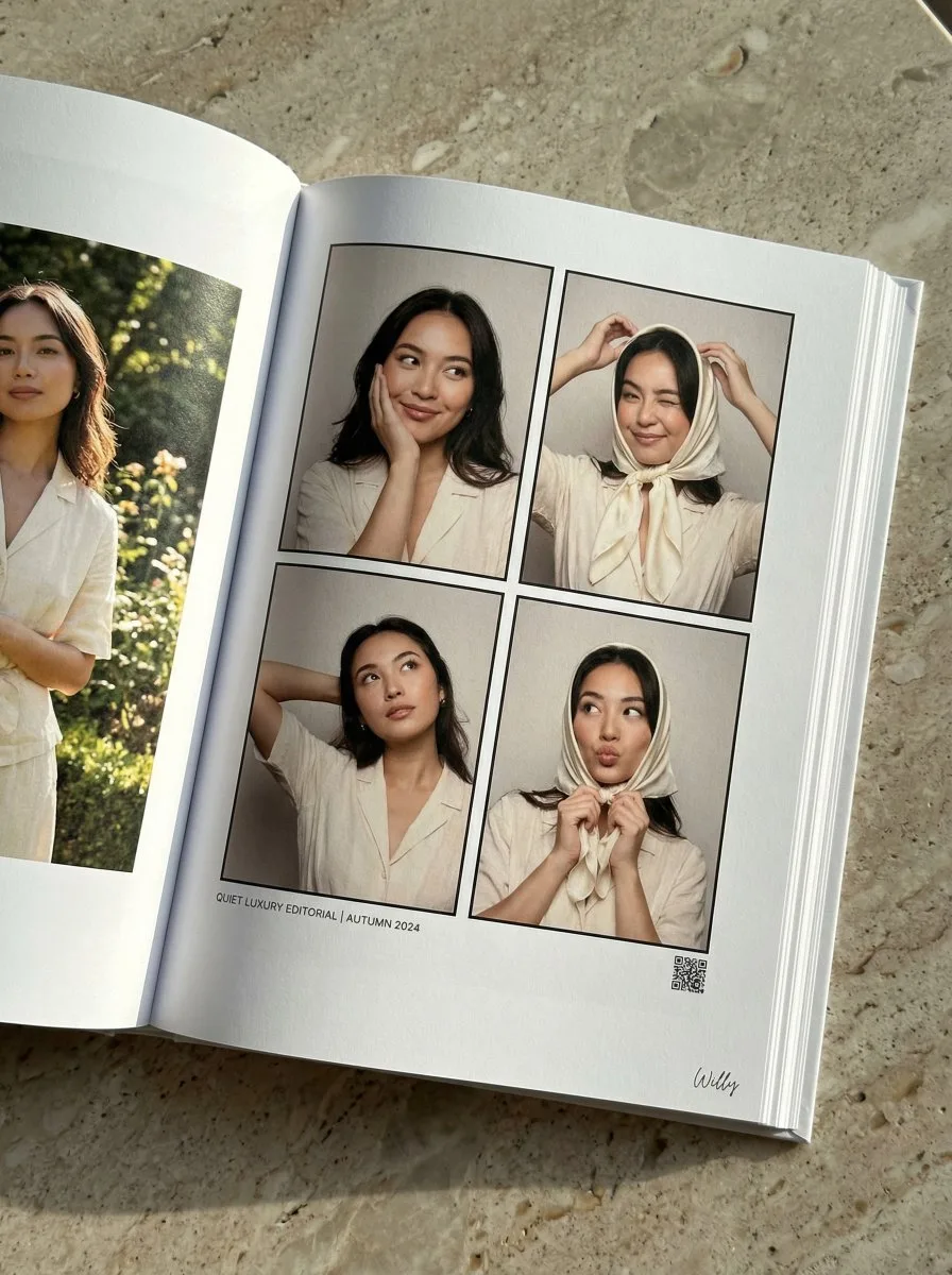 สมุดภาพสี่เฟรมผ้าพันคอ: ความหรูหราที่เงียบงัน 1