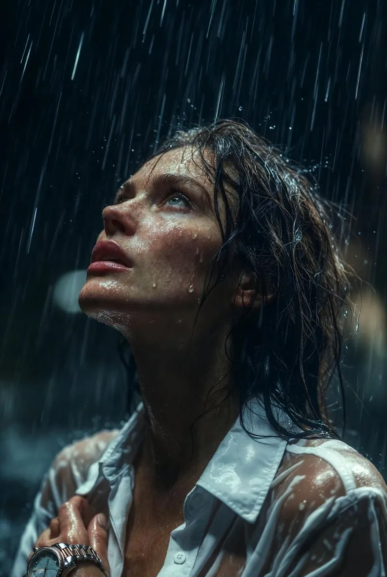 ราตรีฝนพรำ: ภาพบุคคลสไตล์ภาพยนตร์สมจริงสุดๆ 1