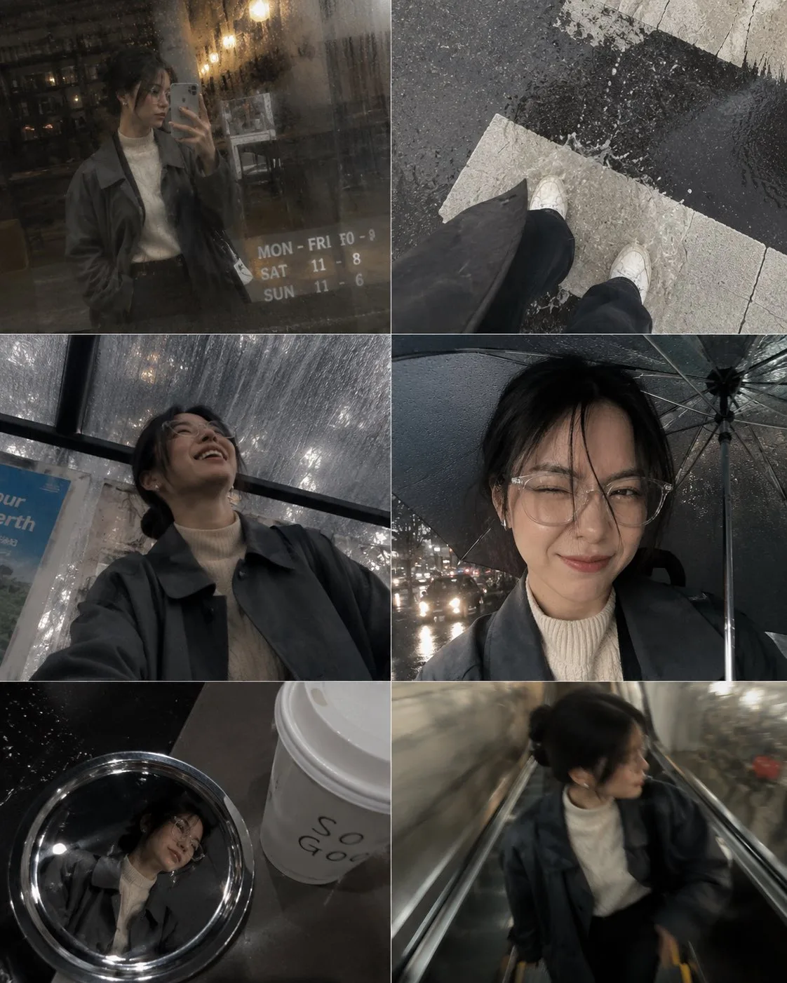 คอลลาจภาพถ่ายสตรีทในวันที่ฝนพรำ 1