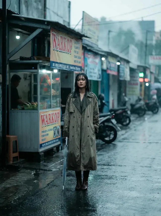 ภาพแฟชั่นสุดคูล: สาวอินโดในสายฝน