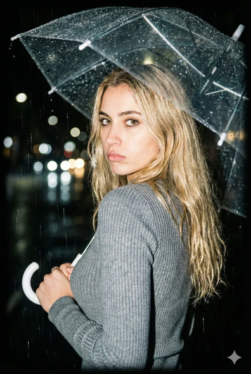 สาวผมทองหันกลับมามองในคืนฝนตก 1