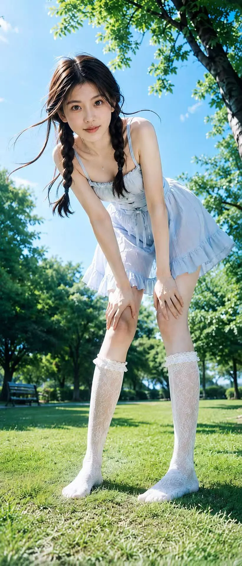 ภาพบุคคลฤดูร้อนกลางแจ้งในสวนสาธารณะ 1
