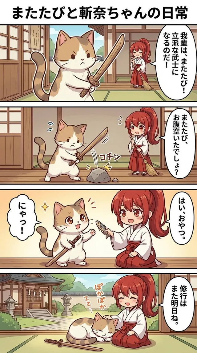 เรื่องราวอบอุ่นของสาวผมแดงกับแมว: 4 ช่องจบ