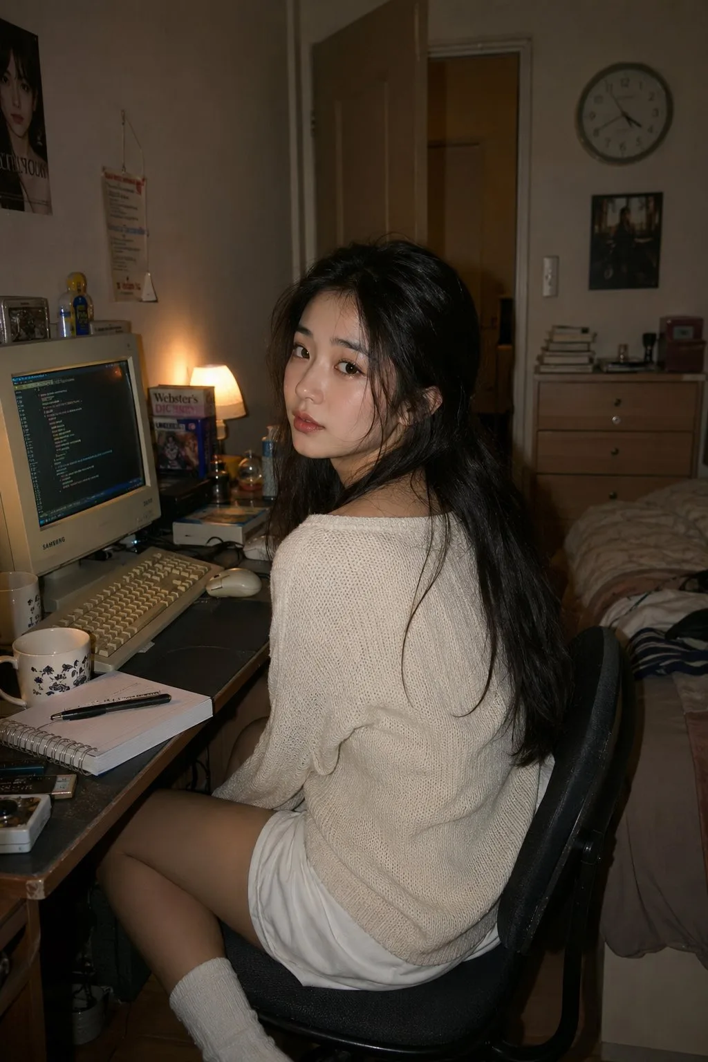สาวเอเชียในห้องคอมเรโทร 1