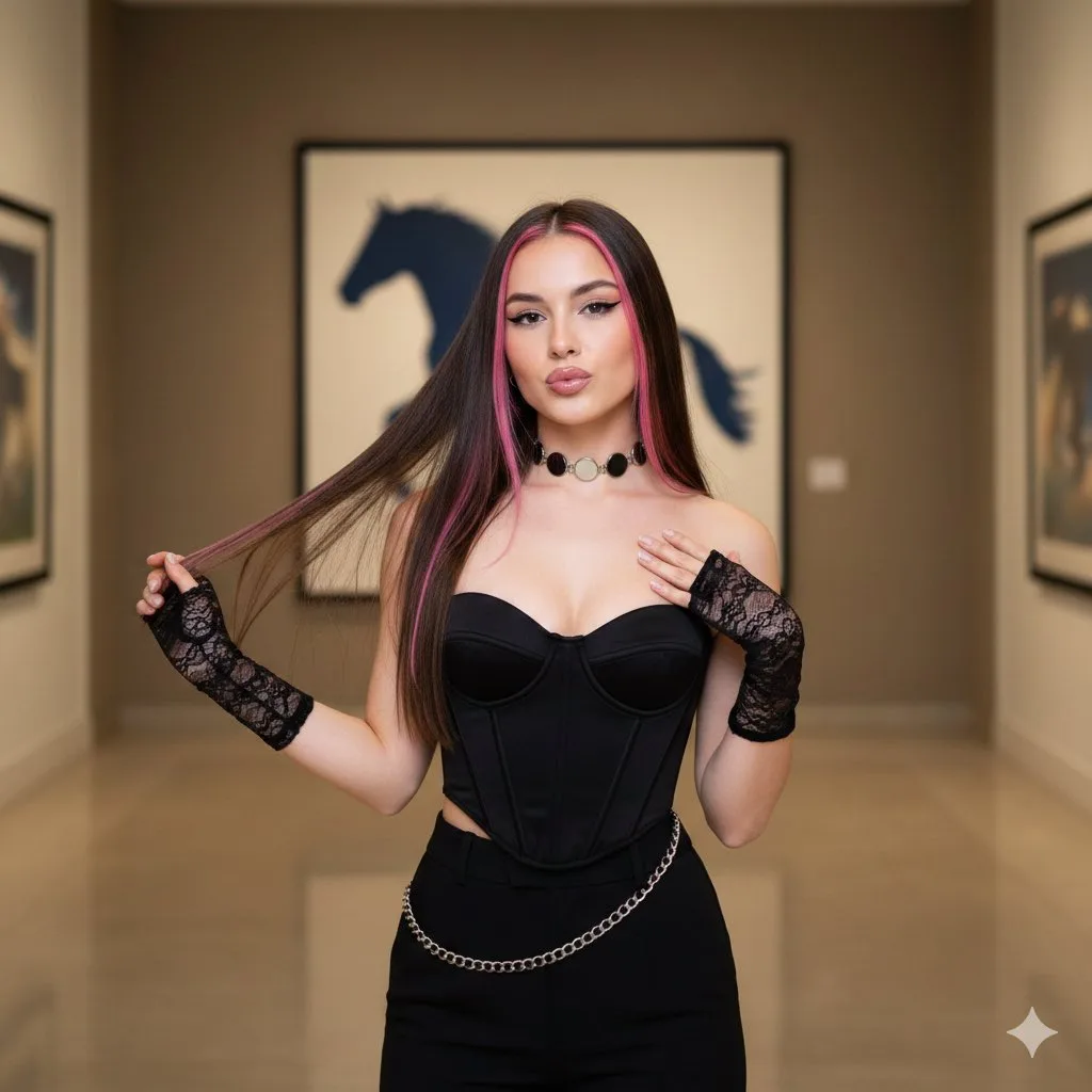 สาวยุค Y2K ผมชมพูสุดแซ่บ ถ่ายด้วยแฟลชย้อนยุค 1