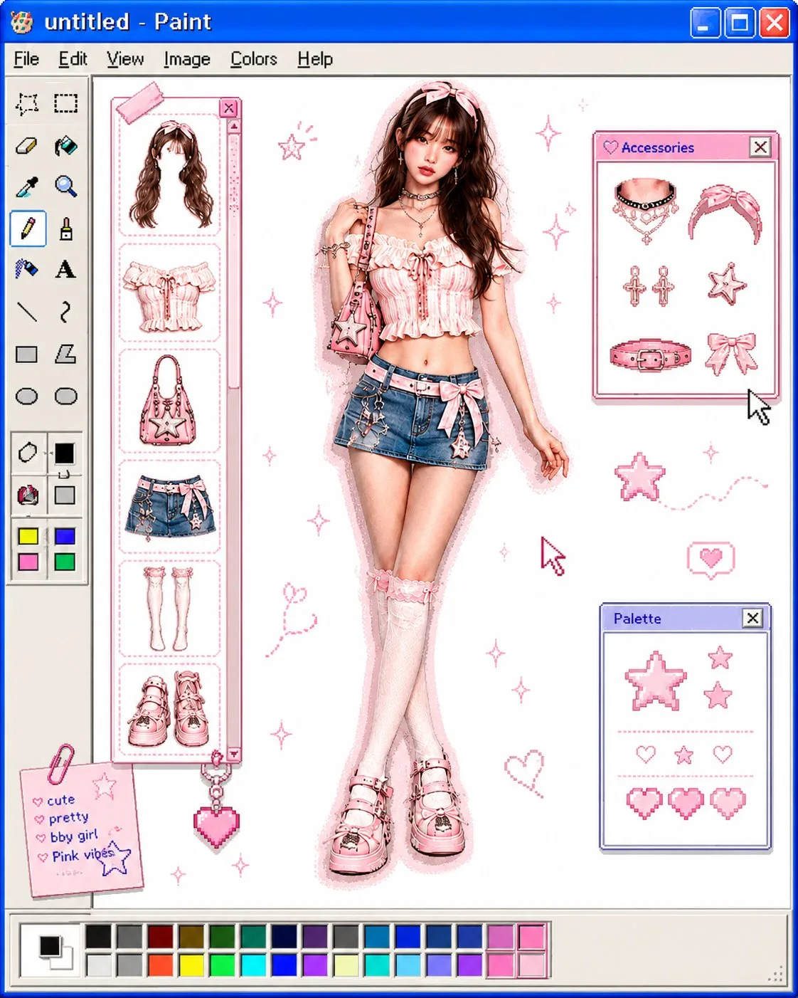 เปลี่ยนรูปเป็นสไตล์เกมแต่งตัว MS Paint ยุควินโดวส์ XP 1