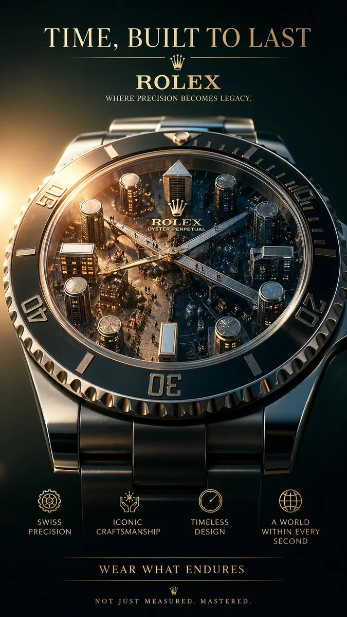 โปสเตอร์ Rolex: สถาปัตยกรรมแห่งเวลาอันหรูหรา 1