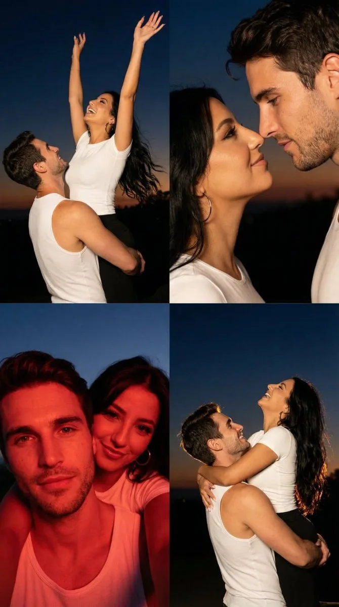 คู่รักโรแมนติกยามค่ำคืน สไตล์ภาพยนตร์ 1