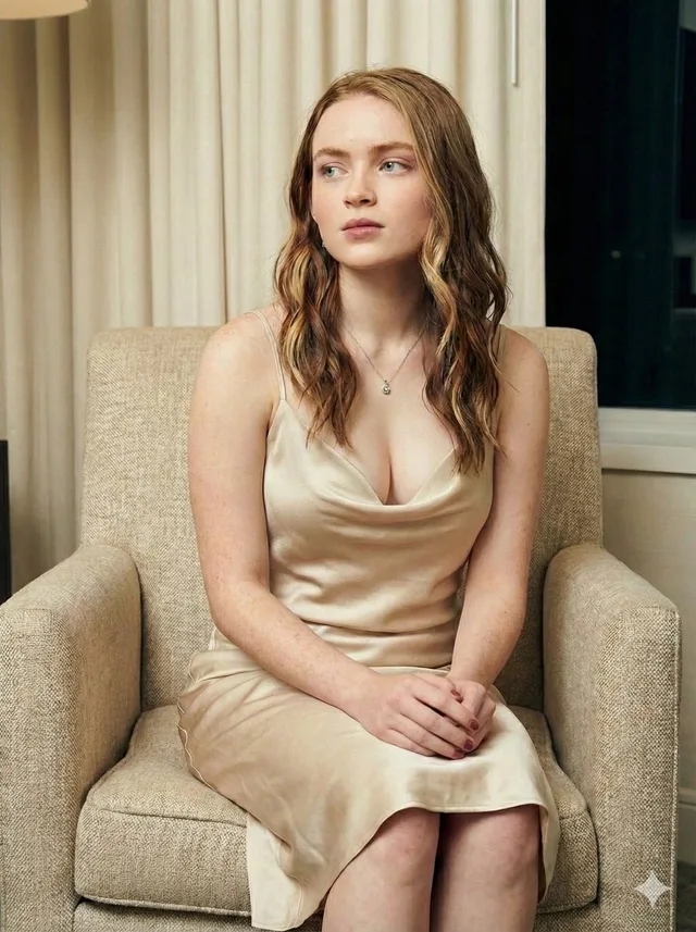 Sadie Sink สง่างามในชุดผ้าไหมสีแชมเปญ