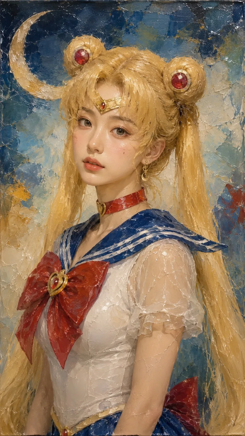 Sailor Moon: ภาพวาดสีผึ้งสไตล์蠟彩 1