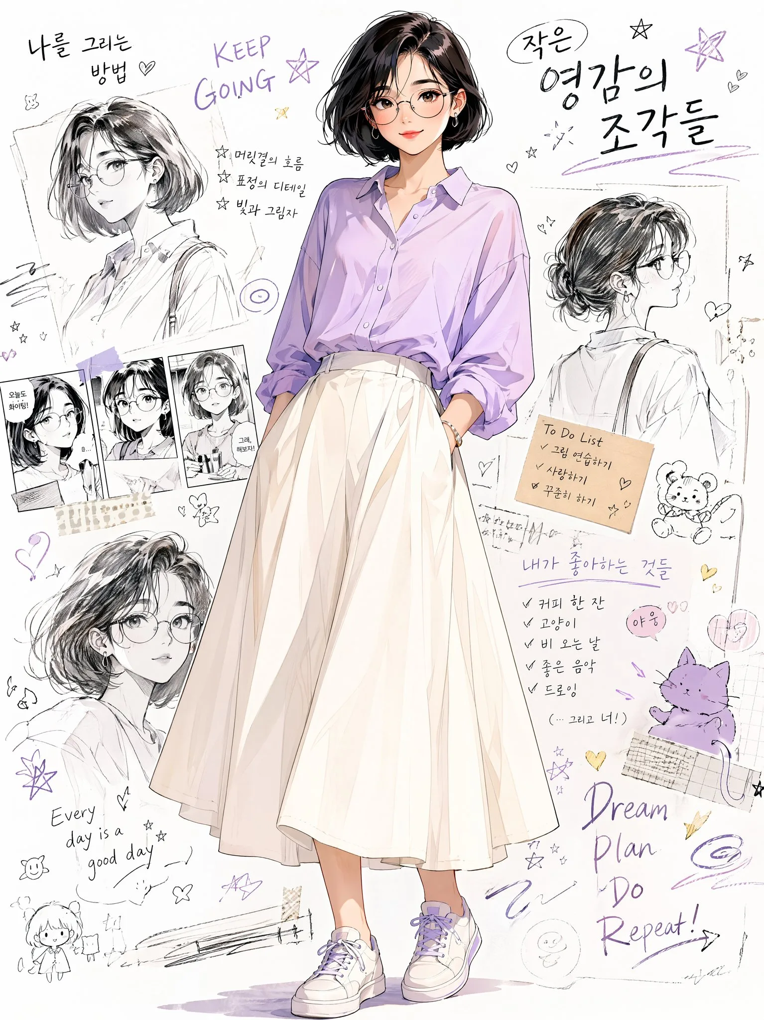 สาวเกาหลีแฟชั่นอนิเมะ ตัดต่อพื้นหลัง 1
