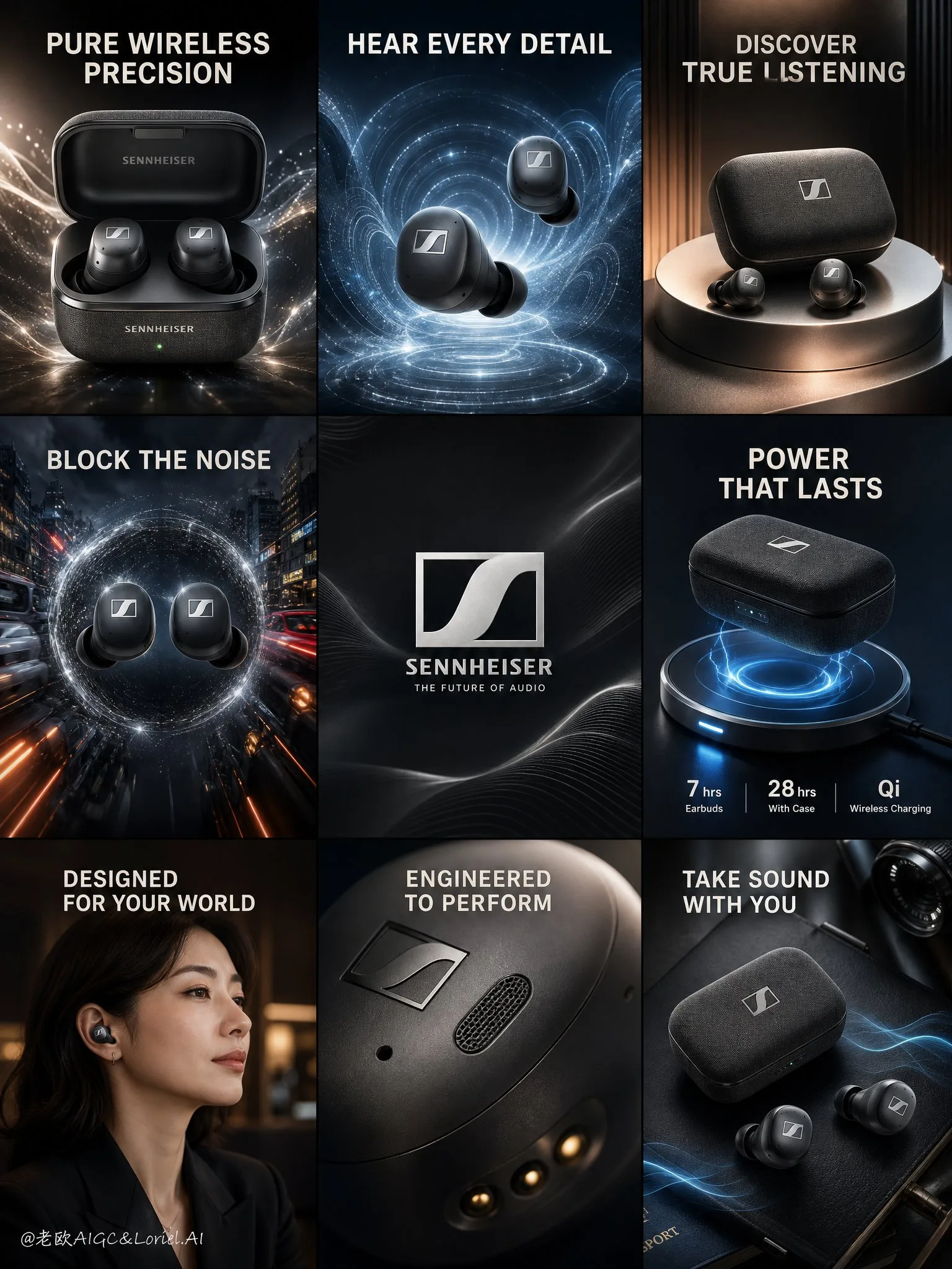 โปสเตอร์ Sennheiser หูฟังบลูทูธ 9 ช่อง 1