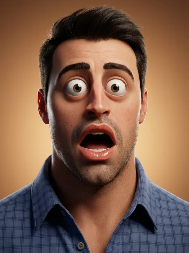พอร์ตเทรต 3D การ์ตูนดินน้ำมันสไตล์ตกใจสุดขีด