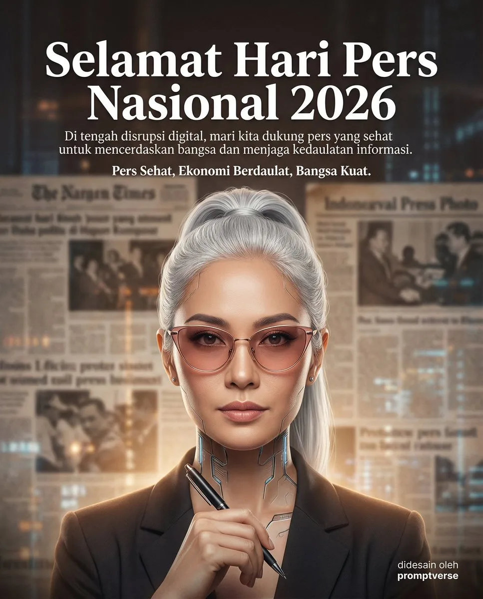 โปสเตอร์นักข่าวหญิงไซบอร์กผมเงินฉลองวันนักข่าว 1