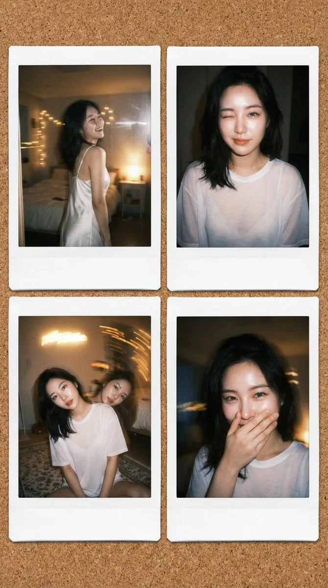 เซลฟี่สาวเกาหลีบริสุทธิ์เซ็กซี่ 4 ช่อง แฟลชสโลว์ชัตเตอร์ 1