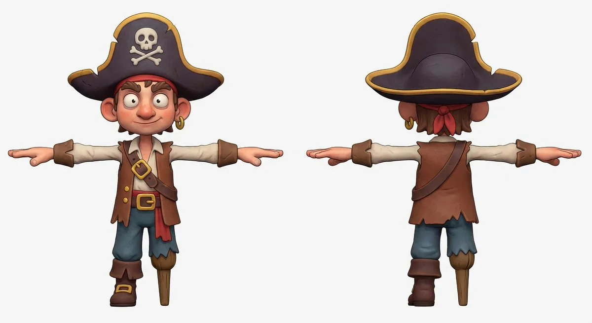 โจรสลัดการ์ตูนดินน้ำมัน: พร้อมขึ้นโมเดล 3D 1