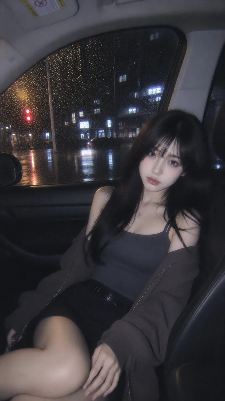 รูปถ่ายในรถยนต์คืนฝนพรำ ฟีล CCD แสงนวล 2