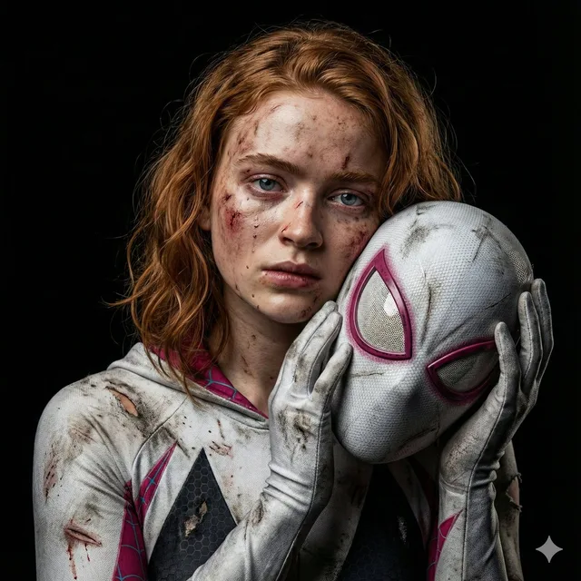พอร์ตเทรต Gwen Stacy สไตล์ซุปเปอร์ฮีโร่บาดเจ็บ ชวนอารมณ์