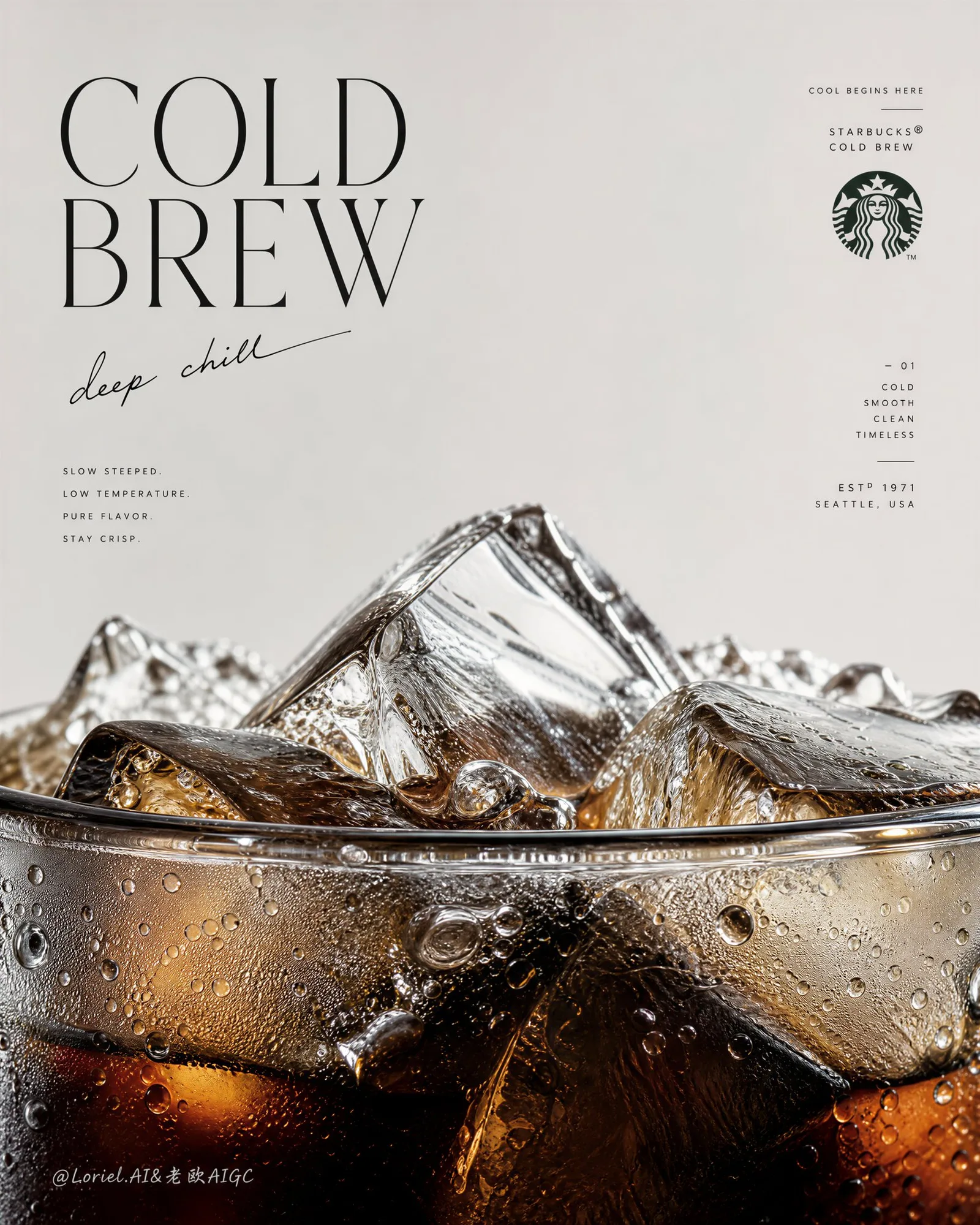 โปสเตอร์ Starbucks Cold Brew สไตล์นิตยสารมินิมอล 1