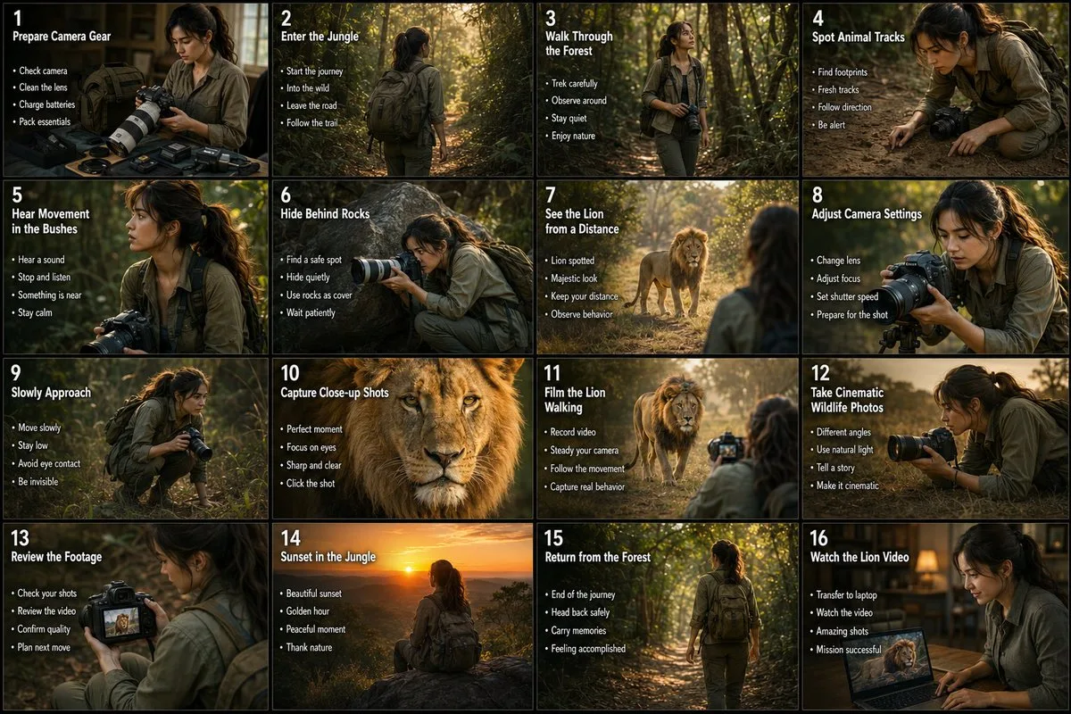 เรื่องราวการผจญภัยของช่างภาพสาวกับสิงโตในป่า 1