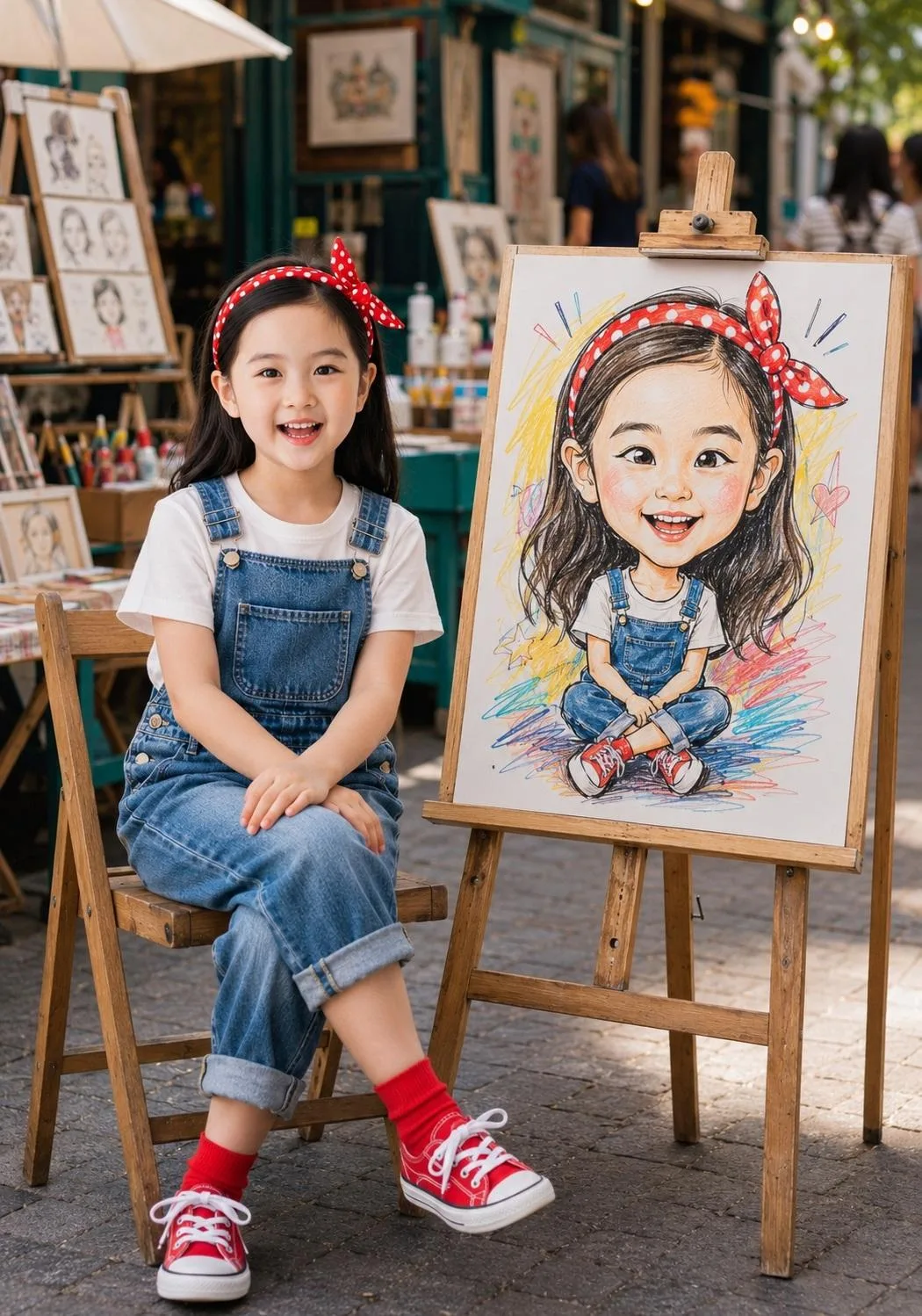 บุคคลเหมือนจริงกับภาพล้อเลียนสไตล์สตรีทอาร์ต 1