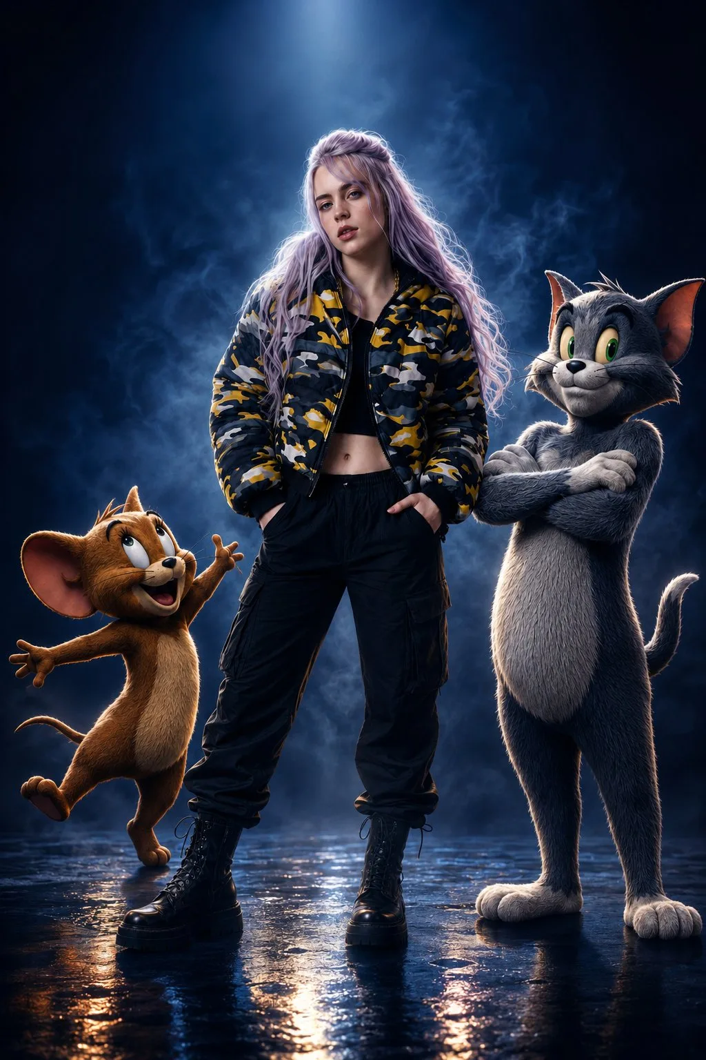 สาวแฟชั่นกับ Tom & Jerry: ภาพถ่าย 3 มิติในสตูดิโอ 1