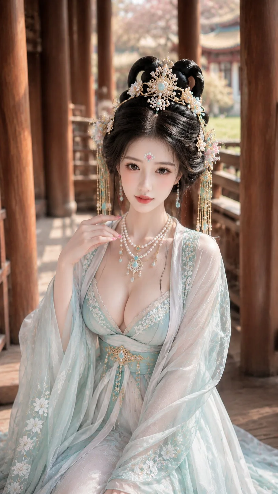 สตรีโบราณสุดงดงามในศาลาริมน้ำ 2