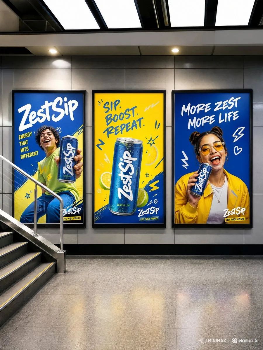 ZestSip: โฆษณาเครื่องดื่มชูกำลังในสถานีรถไฟใต้ดิน 1