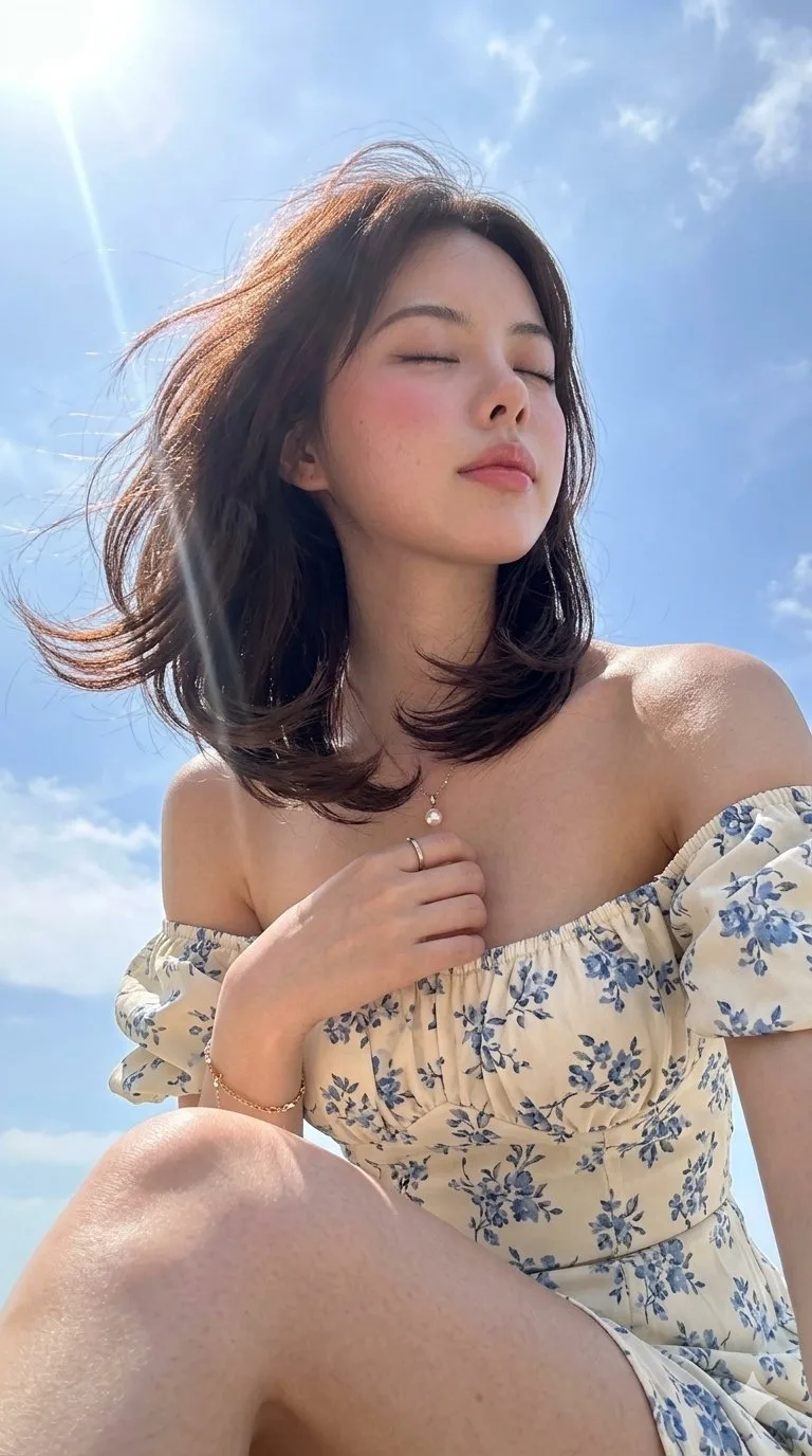 สาวเกาหลีกับแสงแดดยามฤดูร้อน ถ่ายด้วยมือถือ 1