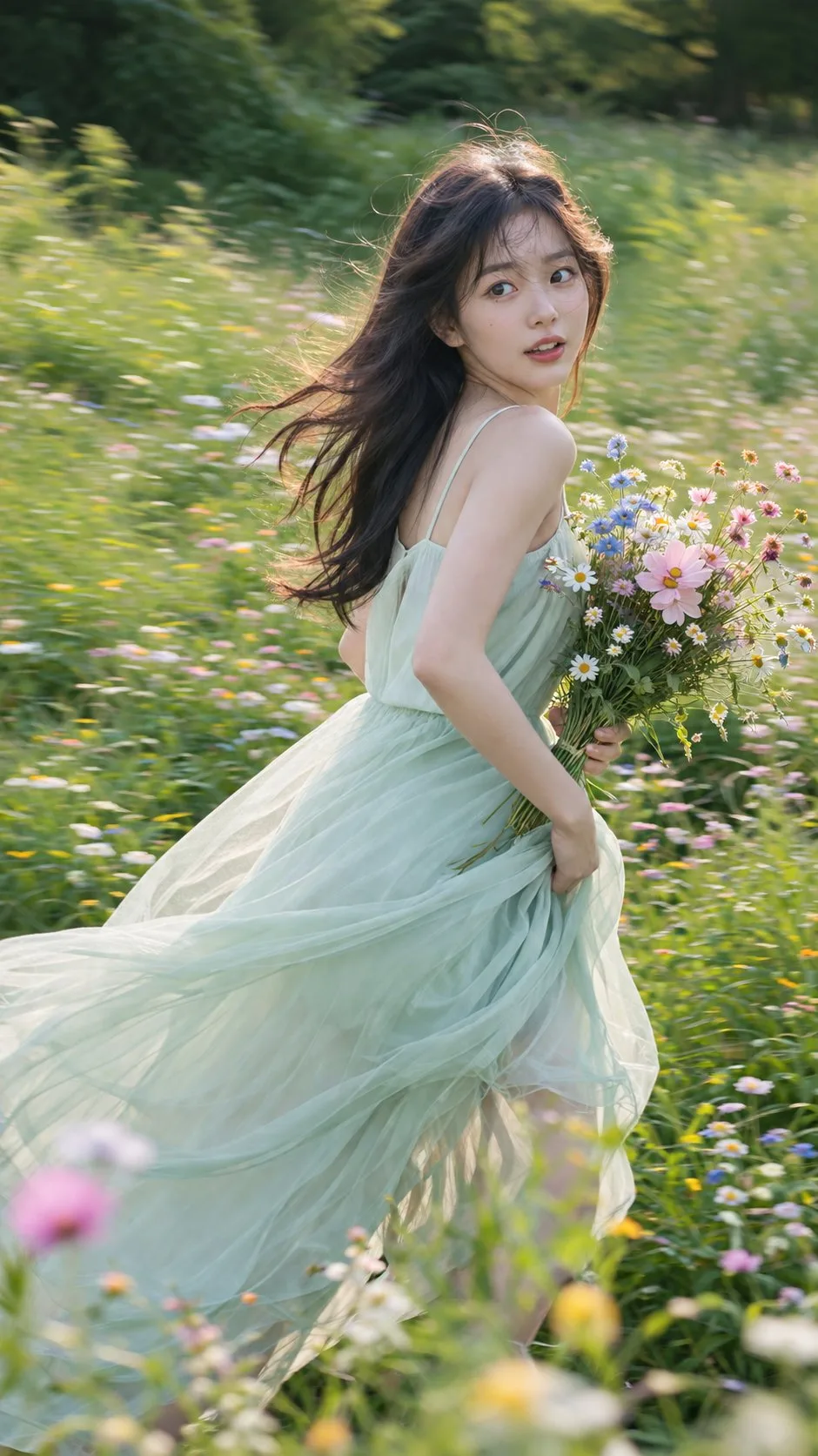 สาววิ่งกลางทุ่งหญ้า: แฟชั่นฤดูร้อน 1