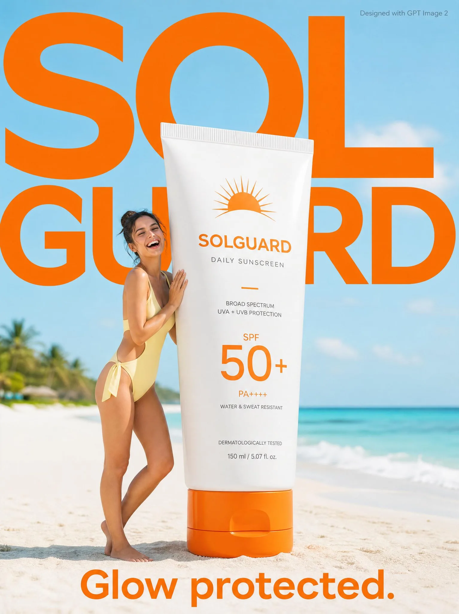 โปสเตอร์โฆษณาครีมกันแดดฤดูร้อน SOLGUARD 1