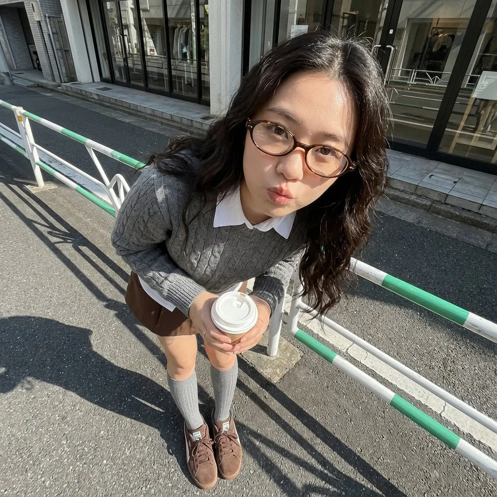 สาวหวานเกาหลีถือกาแฟยามเช้า 1